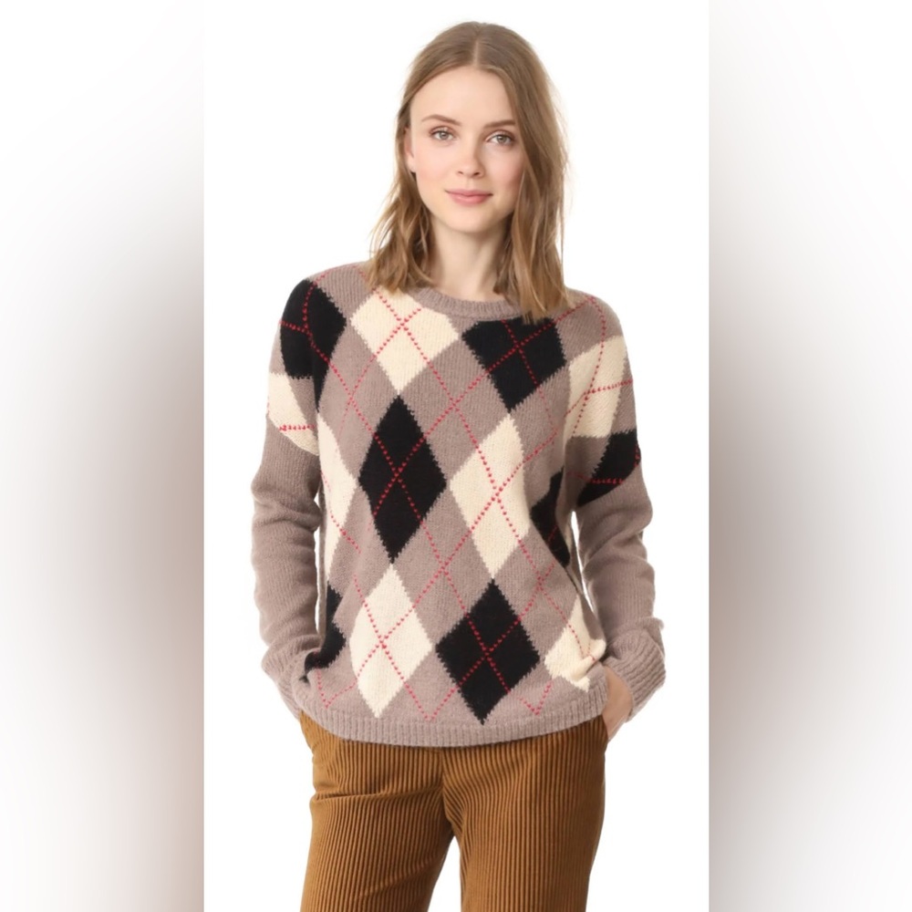 The GREAT Argyle Sweater Taupe Size 1 Small